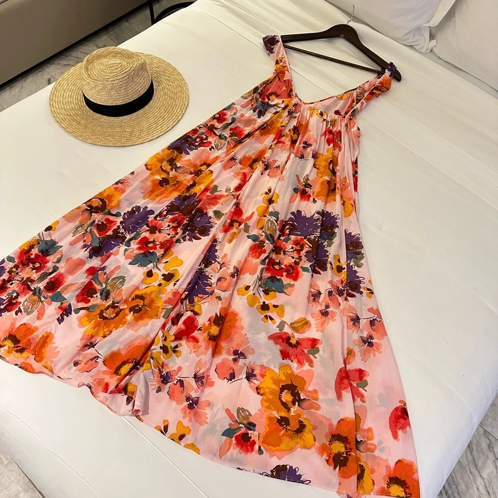 H&M Floral Flounce Trim Ruffle Midi Dress - Picture 5 of 16